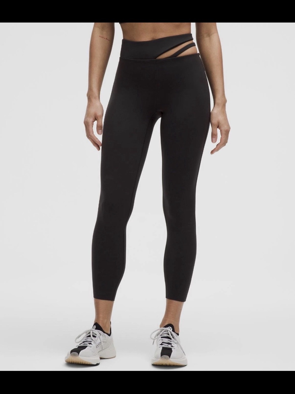 New Lululemon Cut-Out Waist High Rise Train Tight 25" Black Sz 12 NWT Legging